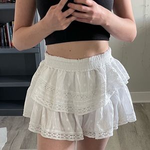 American Eagle white lace shorts.